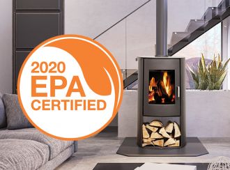 A living space with a Nectre wood stove. 2020 EPA Certified.